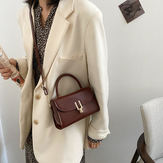 Sac à bandoulière carré en PU pour femme, couleur unie, tendance