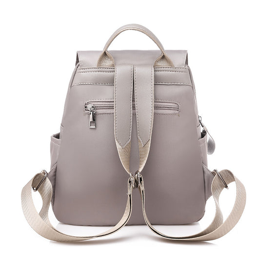 Oxford Travel Women Casual Zipper Design Solid Color Large Capacity Backpack