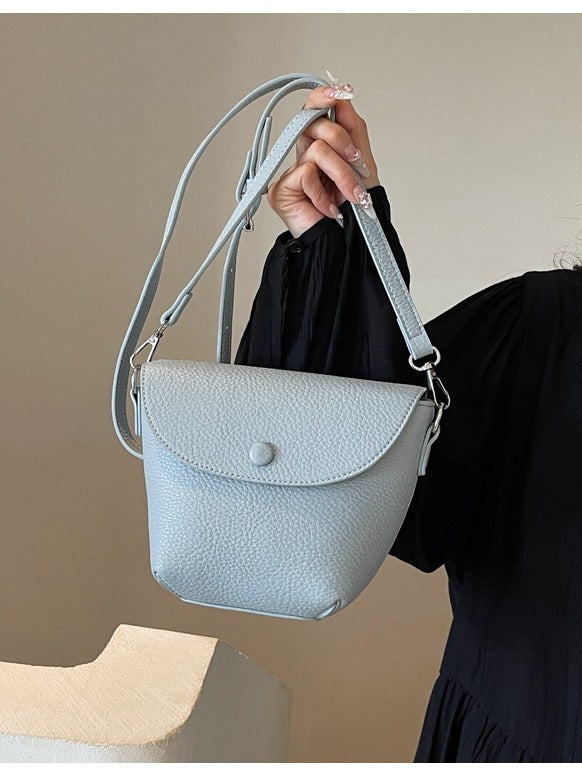 Mini sac bandoulière à rabat en PU de couleur unie pour femme