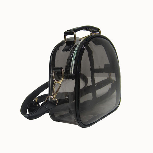 Sac à bandoulière en PU transparent pour femme, design laser