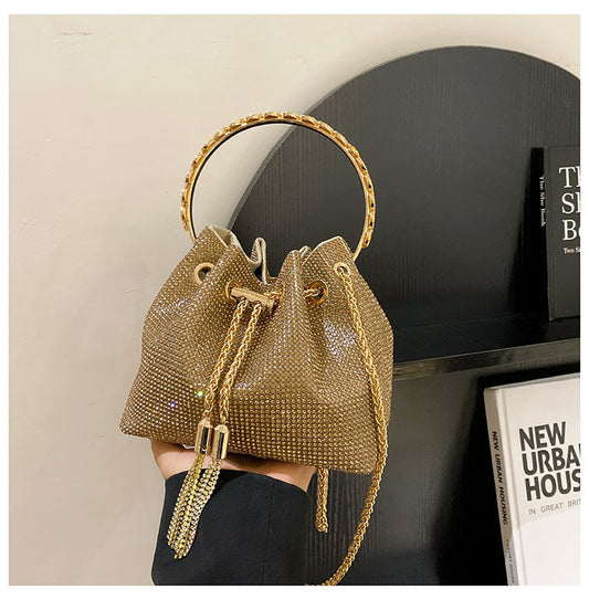 Sac seau fourre-tout tendance en diamant pour femme