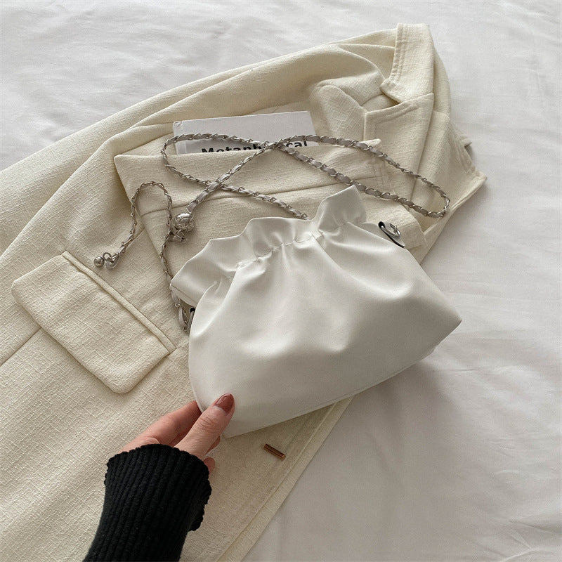 Sac à bandoulière magnétique en PU pour femme, couleur unie, tendance