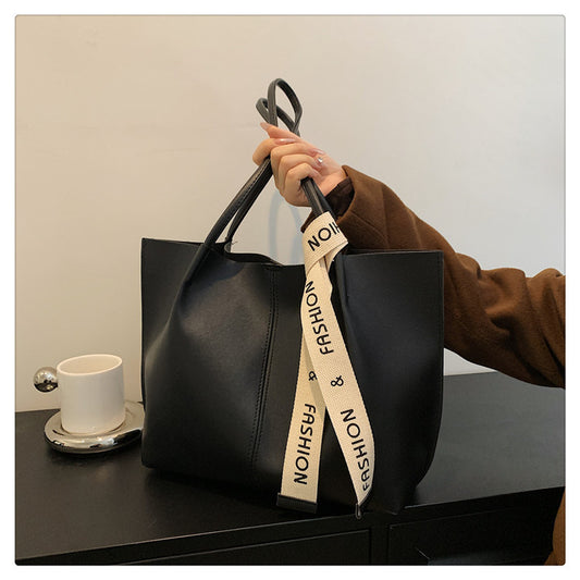 Women Casual Simple Solid Color Large Capacity Tote Bag