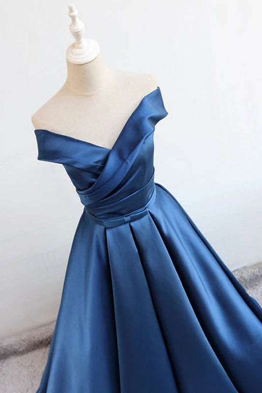 Charming Satin Prom Dress Off The Shoulder Evening Dress,WP147