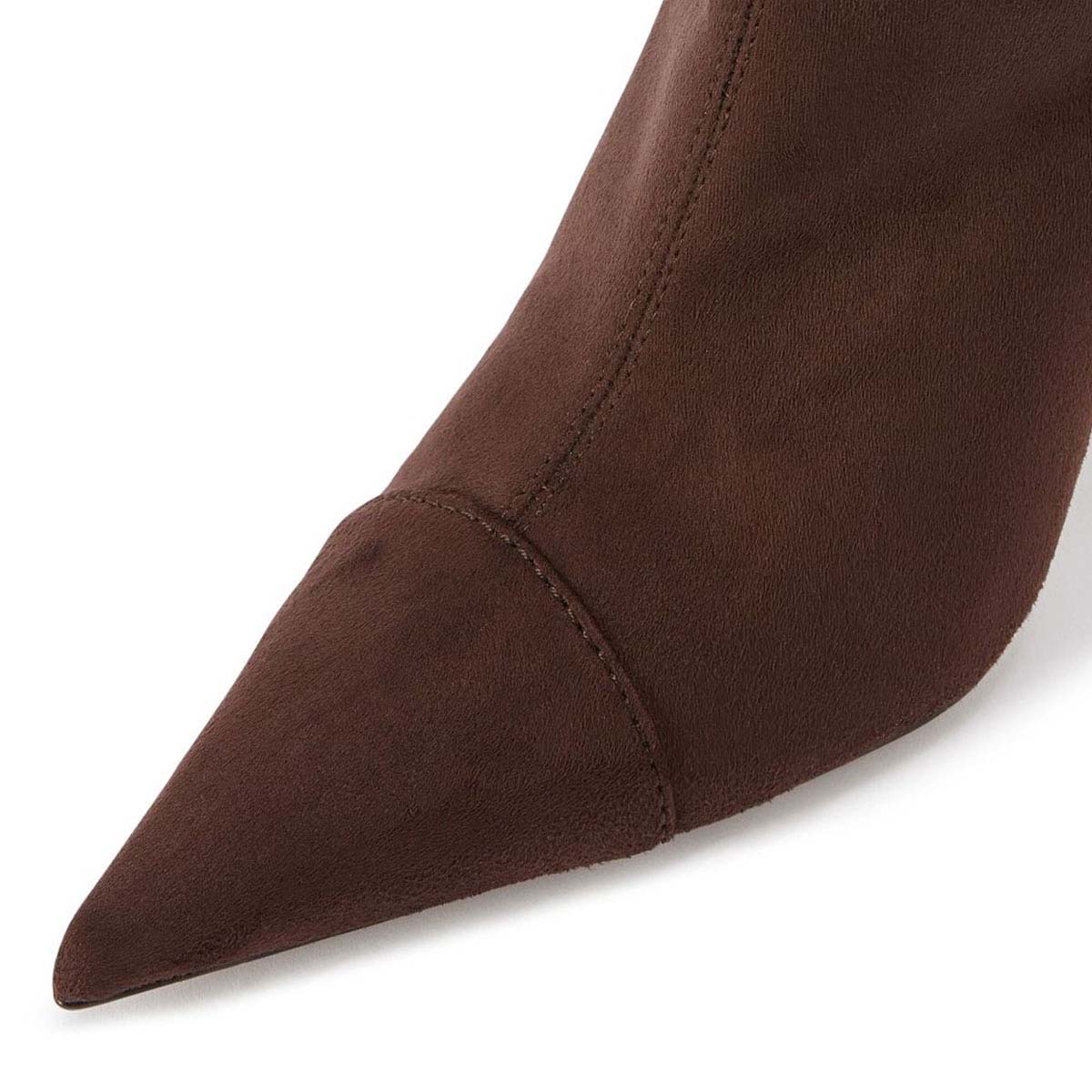 Brown Pointed Toe Stiletto Heel Knee High Boots with Side Zipper