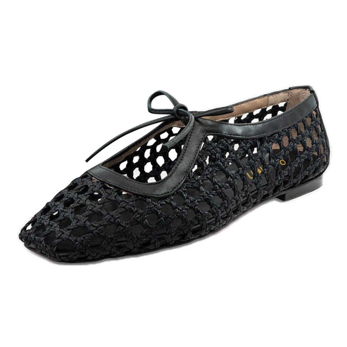 Casual Black Hollow-Out Braided Lace Up Women's Dress Flats