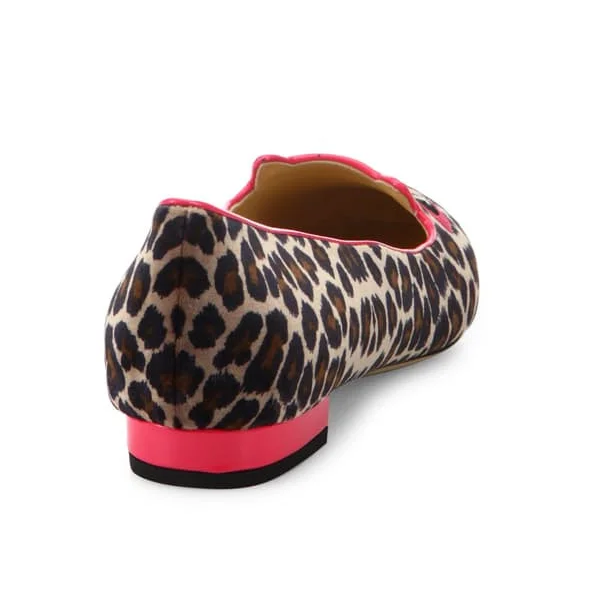 FSJ Fashion Barbie Kitty Pattern Slip On Leopard Flats