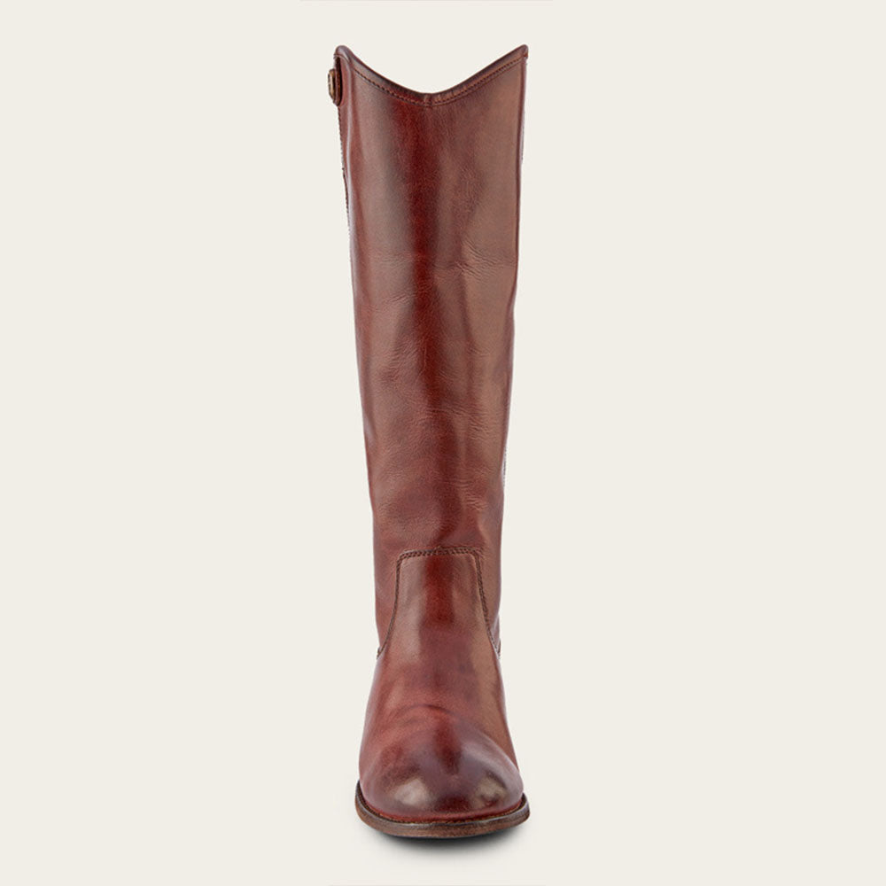 Brown Vegan Leather Round Toe Chunky Heel Wide Calf Knee High Boots