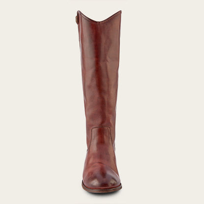 Brown Vegan Leather Round Toe Chunky Heel Wide Calf Knee High Boots