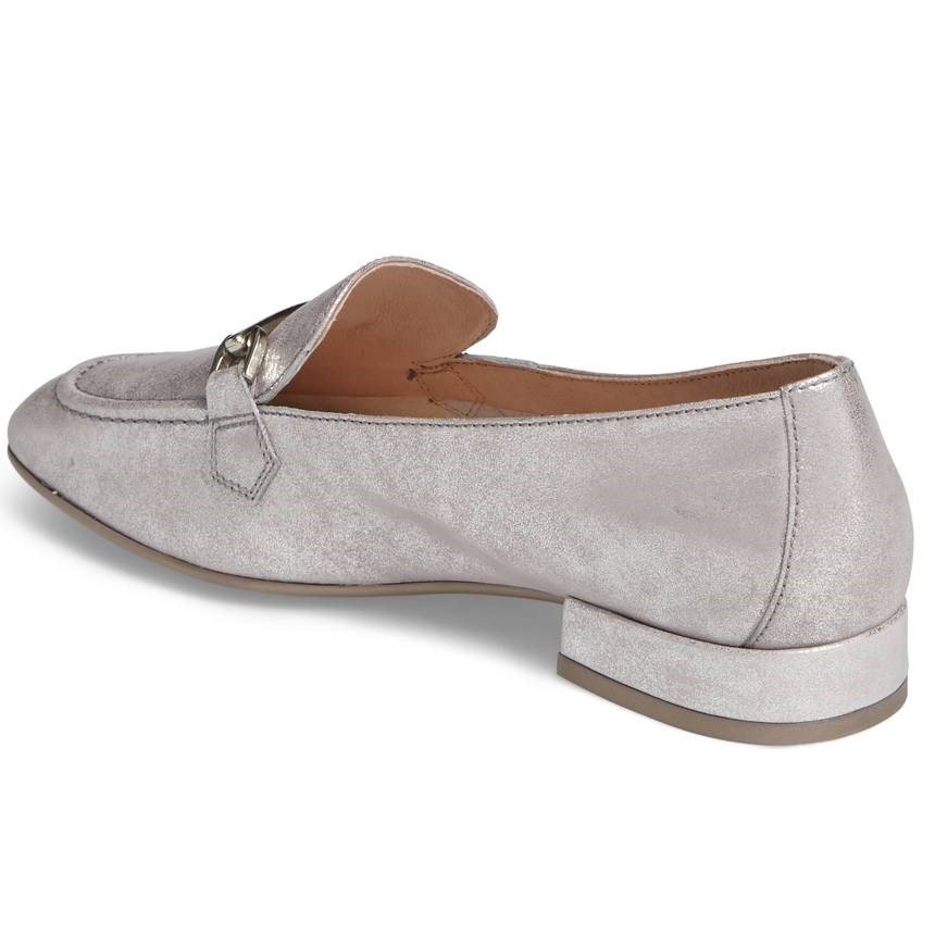Silver Vintage Buckle Decor Flats Women's Loafers by FSJ