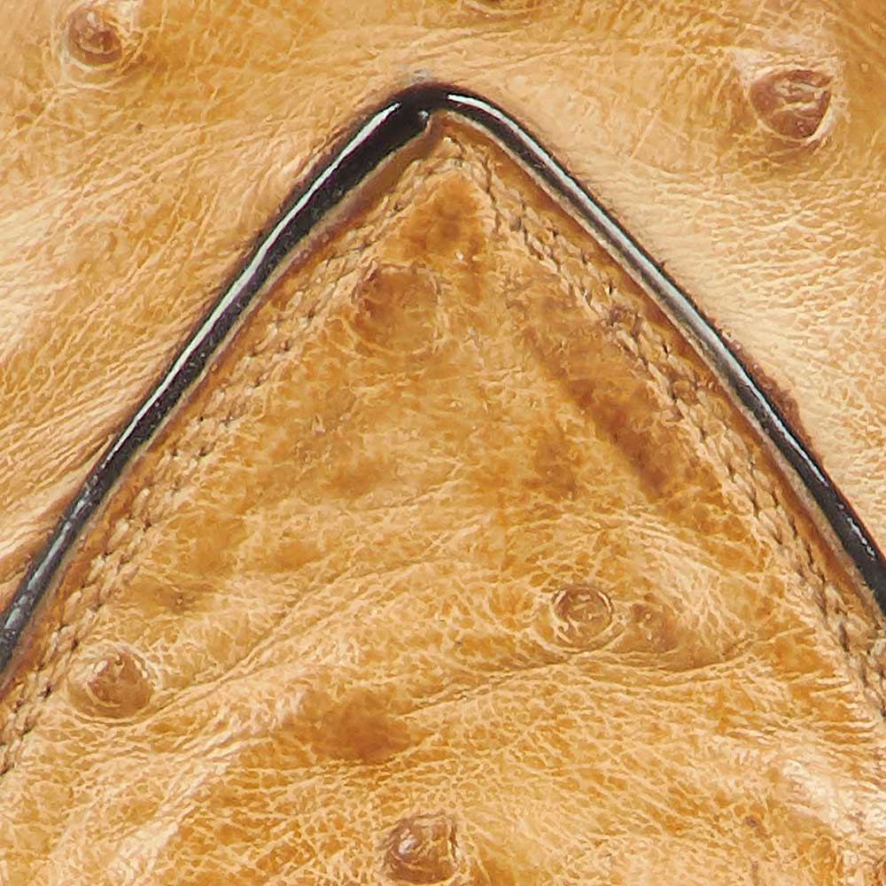 Yellow Ostrich Embossed Snip Toe Chunky Heel Western Boots for Women