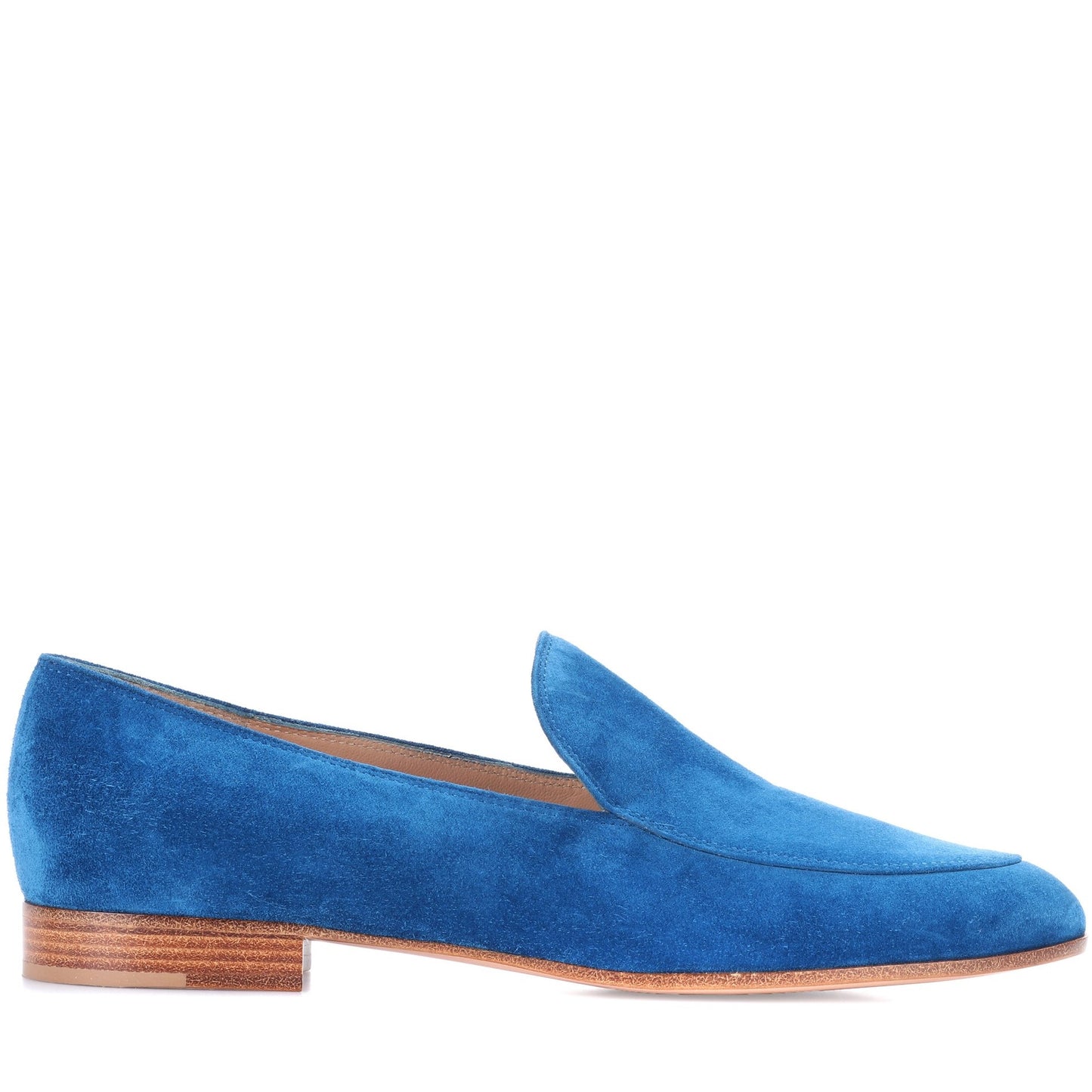 Royal Blue Round Toe Vegan Suede Loafers for Women Comfortable Flats