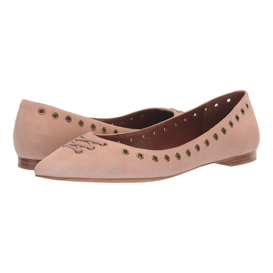 Blush Vegan Suede Pointed Toe Cutout Comfortable Flats