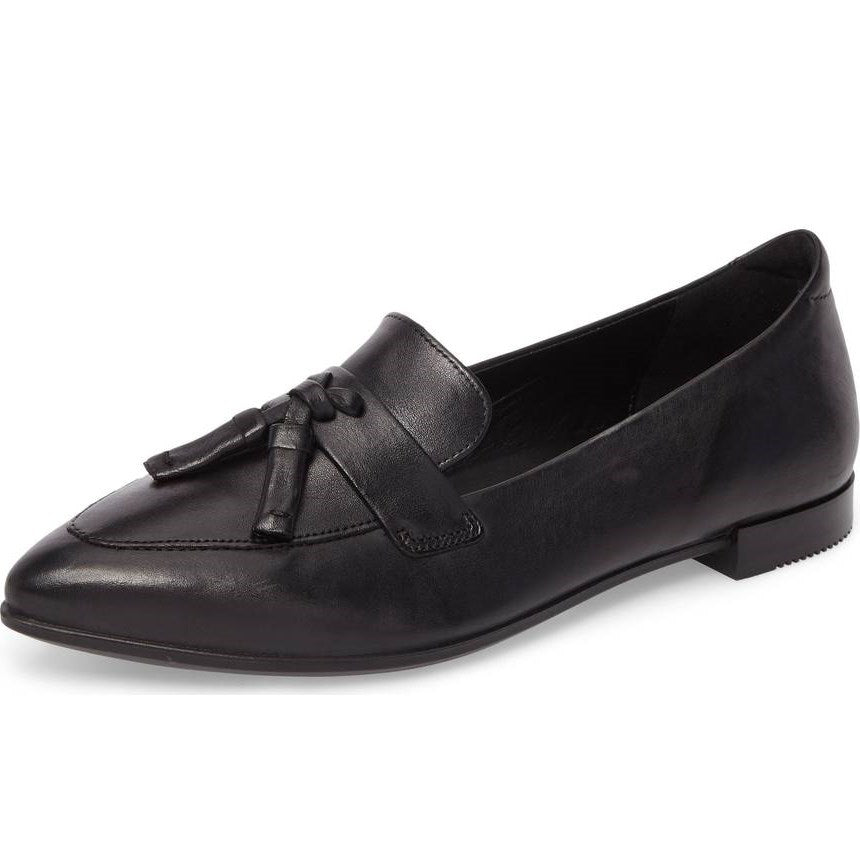 FSJ Black Pointed Toe Casual Flats Loafer Shoes Women