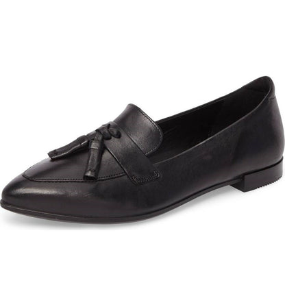 FSJ Black Pointed Toe Casual Flats Loafer Shoes Women