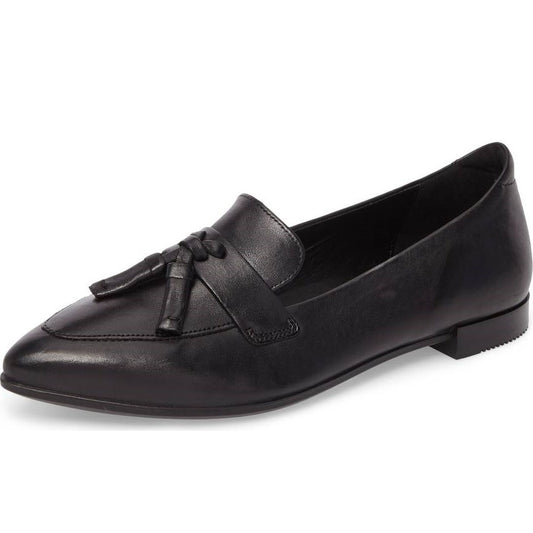 FSJ Black Pointed Toe Casual Flats Loafer Shoes Women