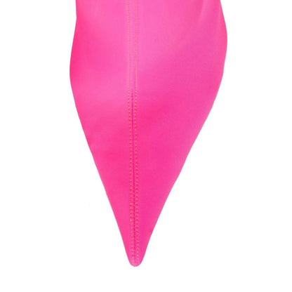 Women's Y2K Hot Pink Stiletto Heel Thigh-High Stretch Boots
