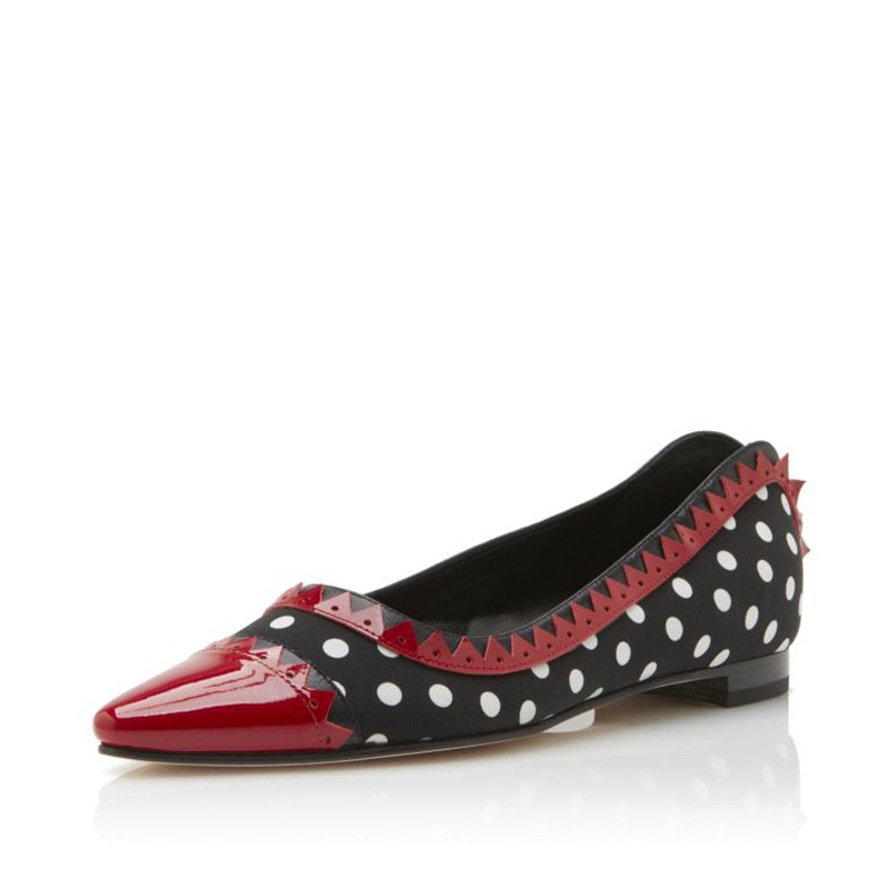 Black and Red Polka Dots Comfortable Flats