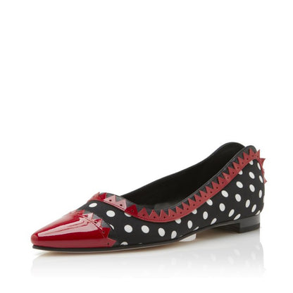 Black and Red Polka Dots Comfortable Flats