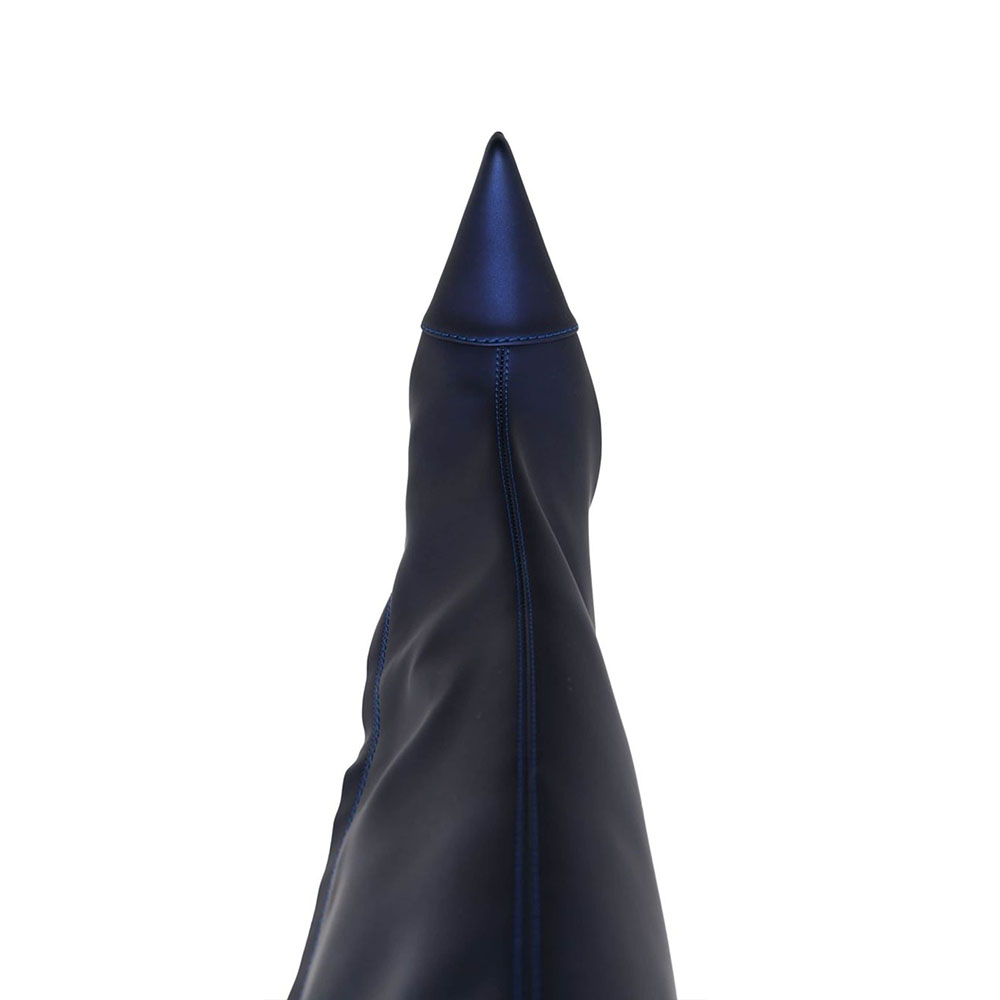 FSJ Navy Pointed Toe Stiletto Heel Knee High Boots with Zipper