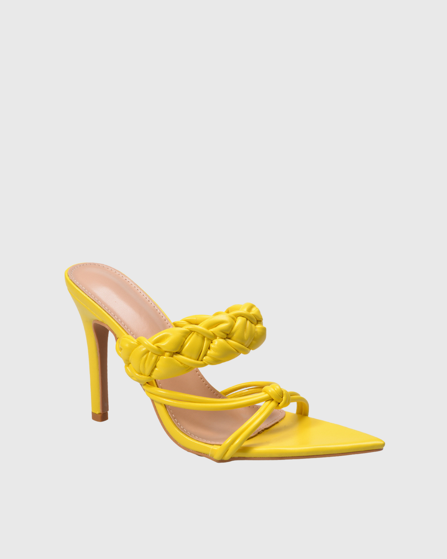 Giuseppa Woven Cross Strap Slippers In Yellow