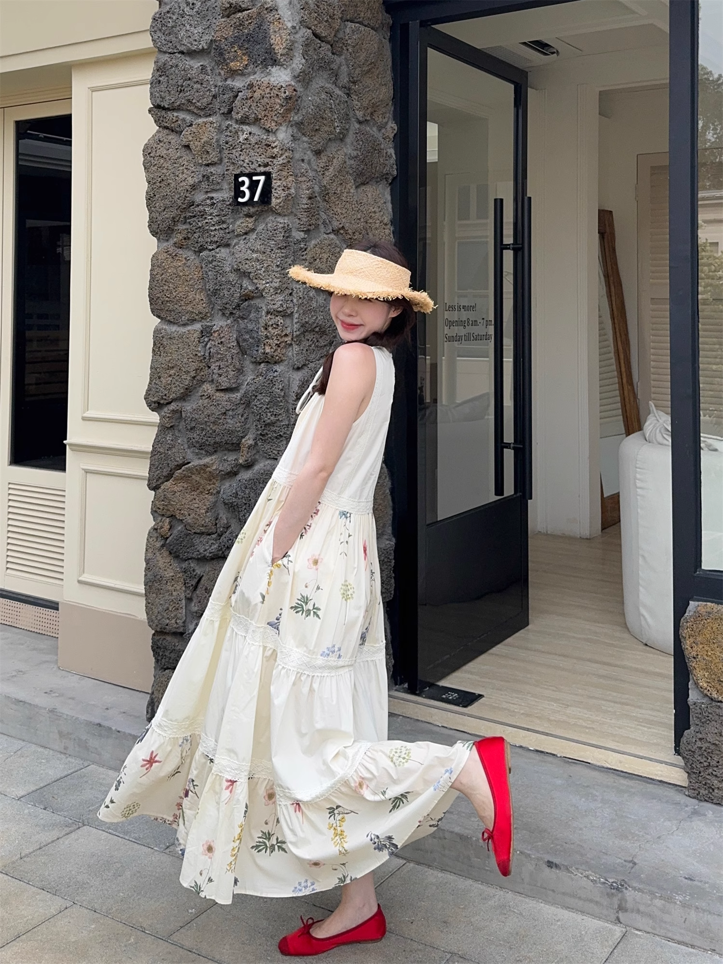 New Fashion Floral Design Beach Holiday A-line Sleeveless Vintage Dress TP3318