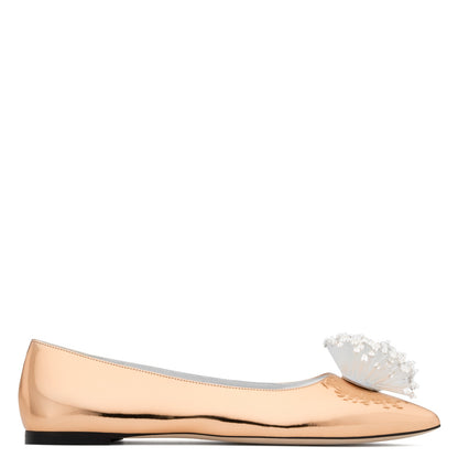 Gold Rhinestone Pointy Toe Flats Comfortable Shoes