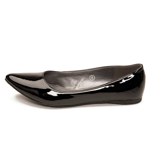 Women's Classic Black Patent Leather Dress Shoes Pointed Toe Flats