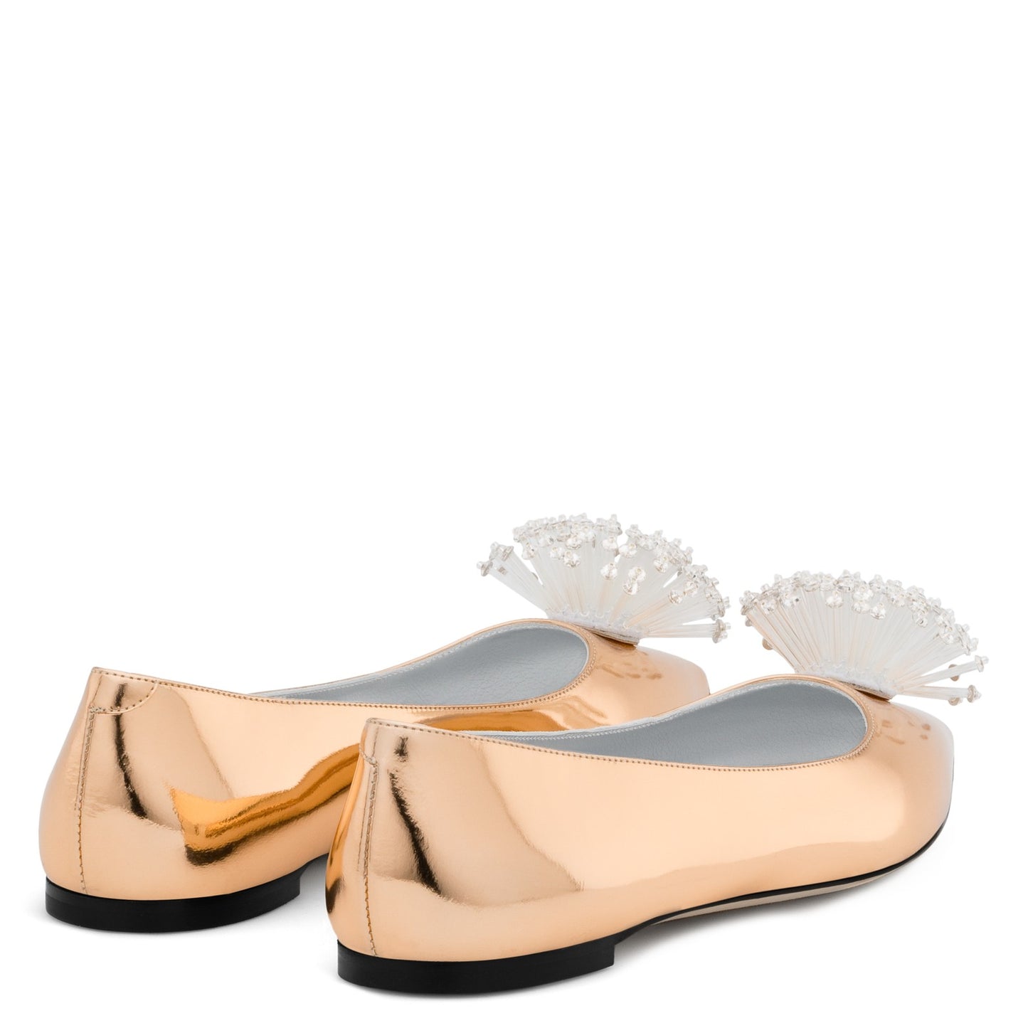 Gold Rhinestone Pointy Toe Flats Comfortable Shoes