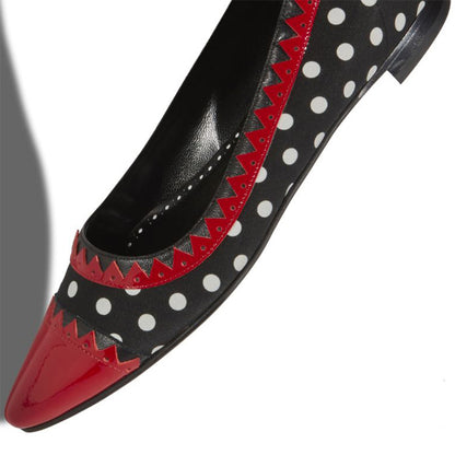 Black and Red Polka Dots Comfortable Flats