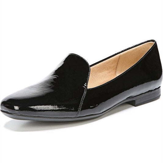 Black Classic Patent Leather Round Toe Flats Loafer Shoes for Women