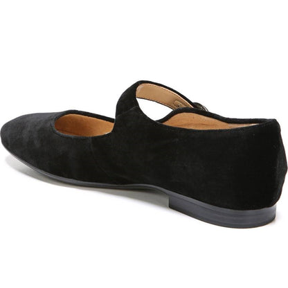 Black Vegan Suede Buckle Mary Jane Shoes Comfortable Flats