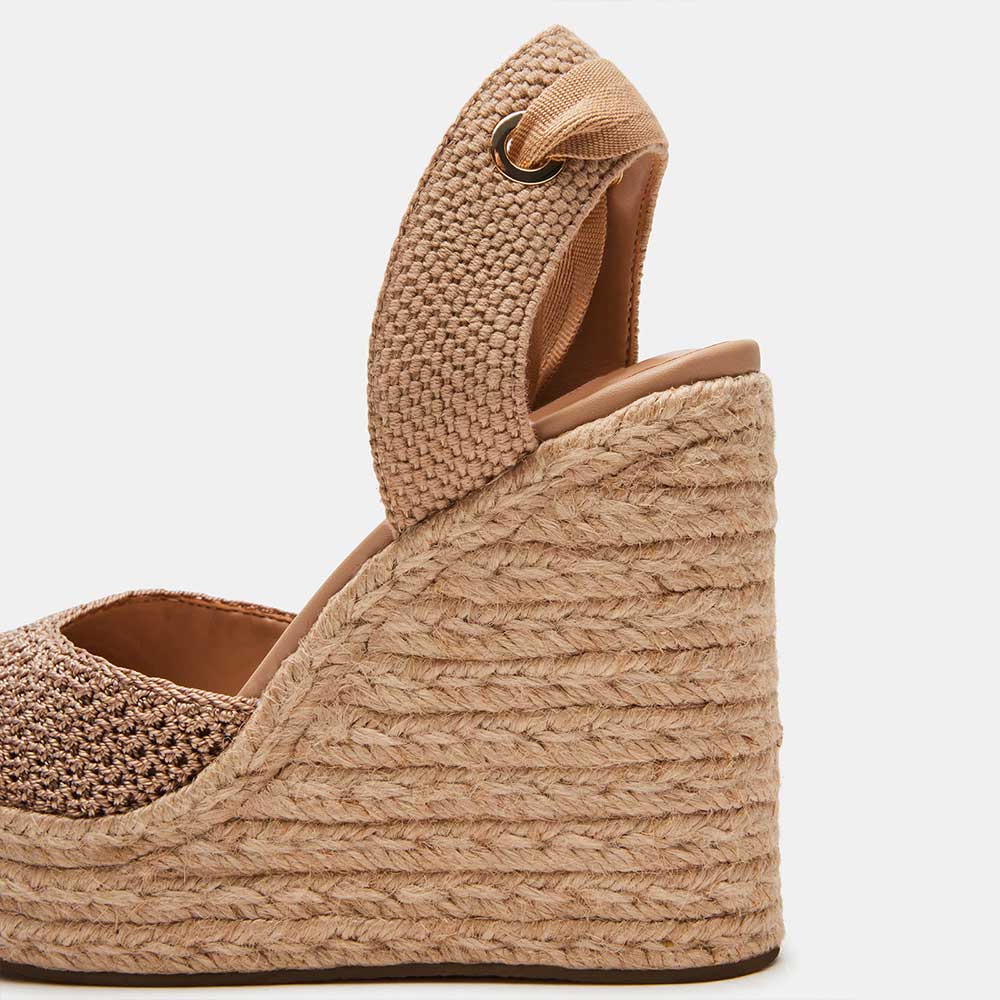 Brown Woven Pointed Toe 5'' Wedge Heel Lace-Up Platform Pumps