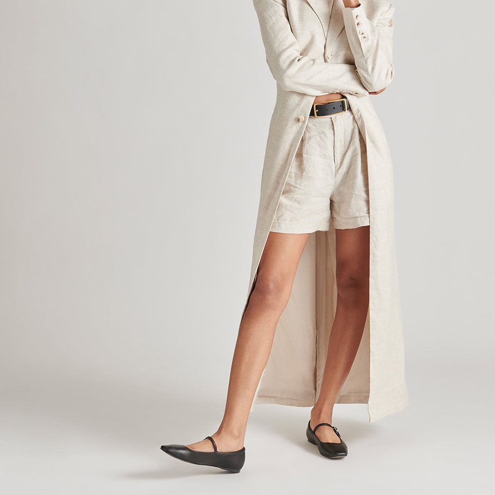 Black Vegan Leather Square Toe Buckled Mary Jane Ballet Flats