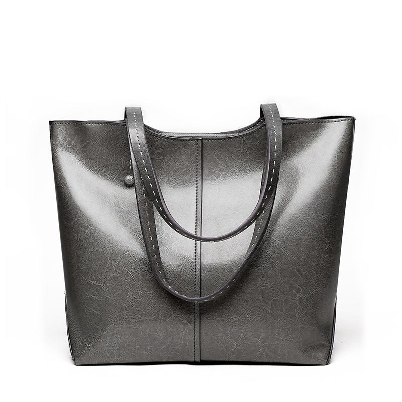 Women Commute Large Capacity Good Quality Genuine Leather Tote Bag
