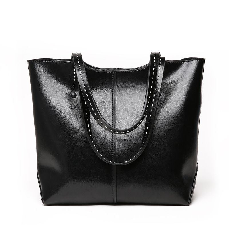 Women Commute Large Capacity Good Quality Genuine Leather Tote Bag