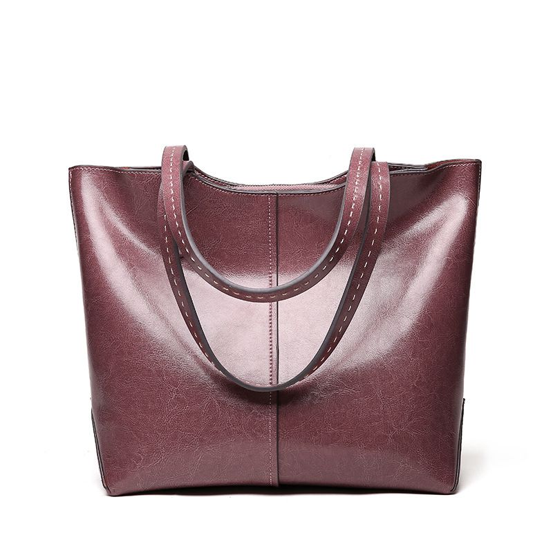 Women Commute Large Capacity Good Quality Genuine Leather Tote Bag