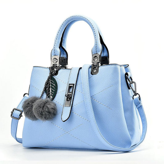 New Arrival Women Solid Color Classic Stitching Design PU Handle Bag