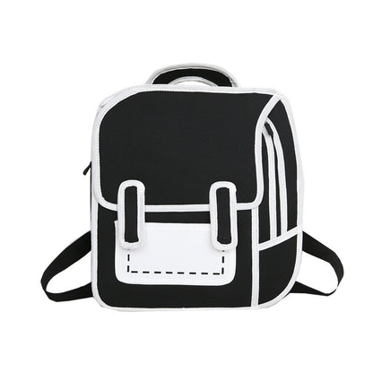 Creative Cartoon Comic Pattern School Girl Canvas Backpack