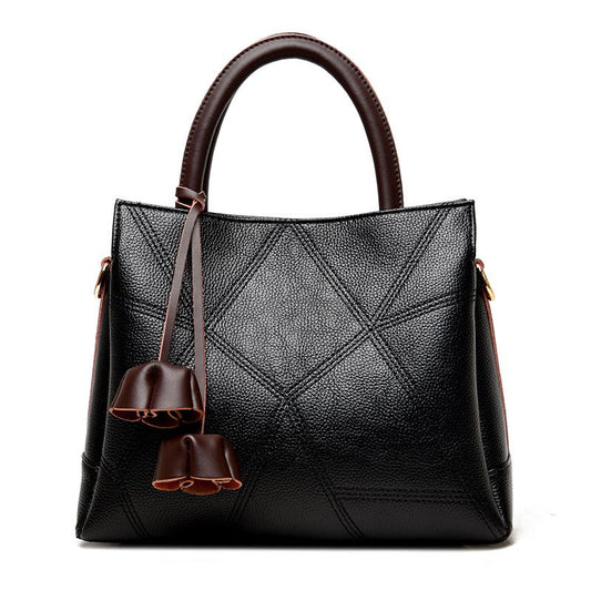 Women Elegant Plain Color Geometric Pattern Tote Bag