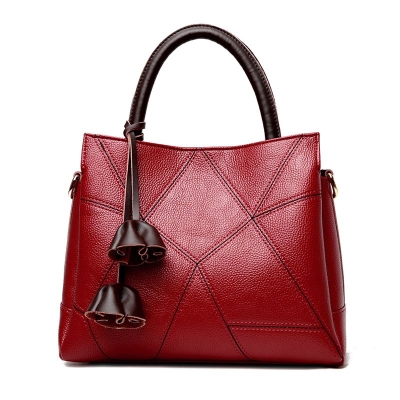Women Elegant Plain Color Geometric Pattern Tote Bag