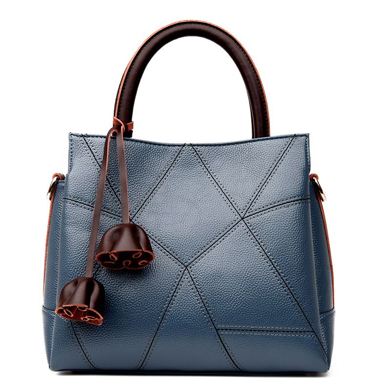 Women Elegant Plain Color Geometric Pattern Tote Bag