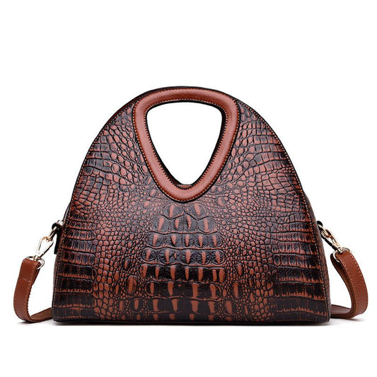 Sac à main vintage en cuir PU de bonne qualité, couleur unie, motif crocodile, à bandoulière unique 