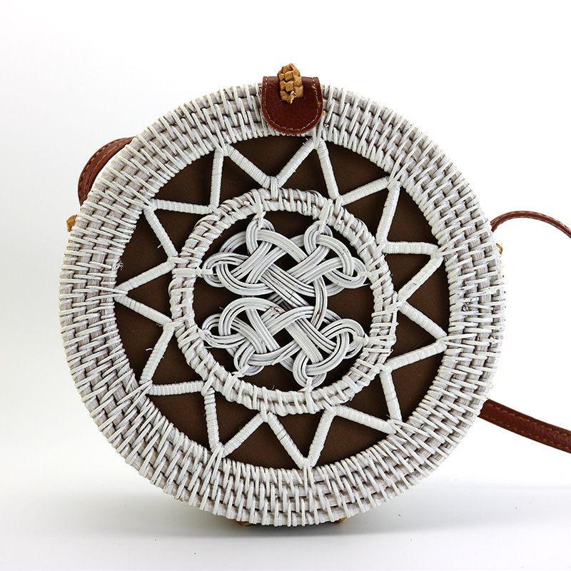 Vintage Woven Rattan Hollow Crossbody Bag