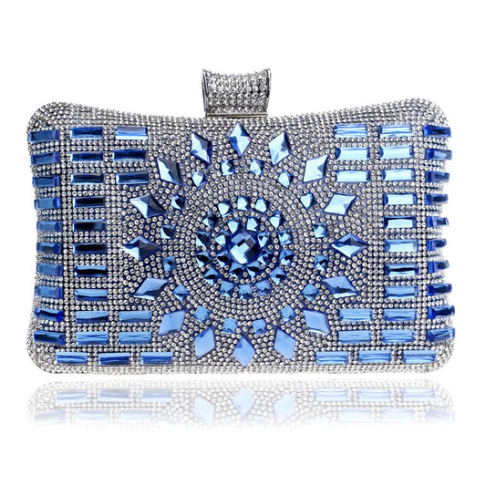 Luxurious Rhinestone Decor Square Evening Party Clutch Bags