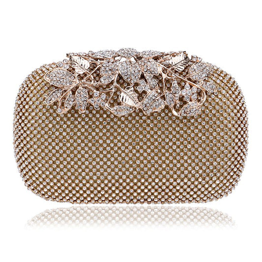 Luxurious Flower Pattern Rhinestone Decor Evening Clutch Bags