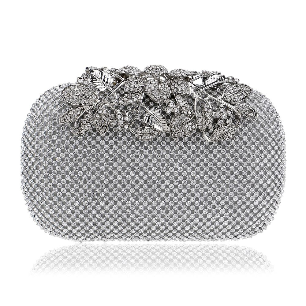 Luxurious Flower Pattern Rhinestone Decor Evening Clutch Bags