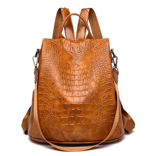 Vintage Style Crocodile Pattern PU Backpacks