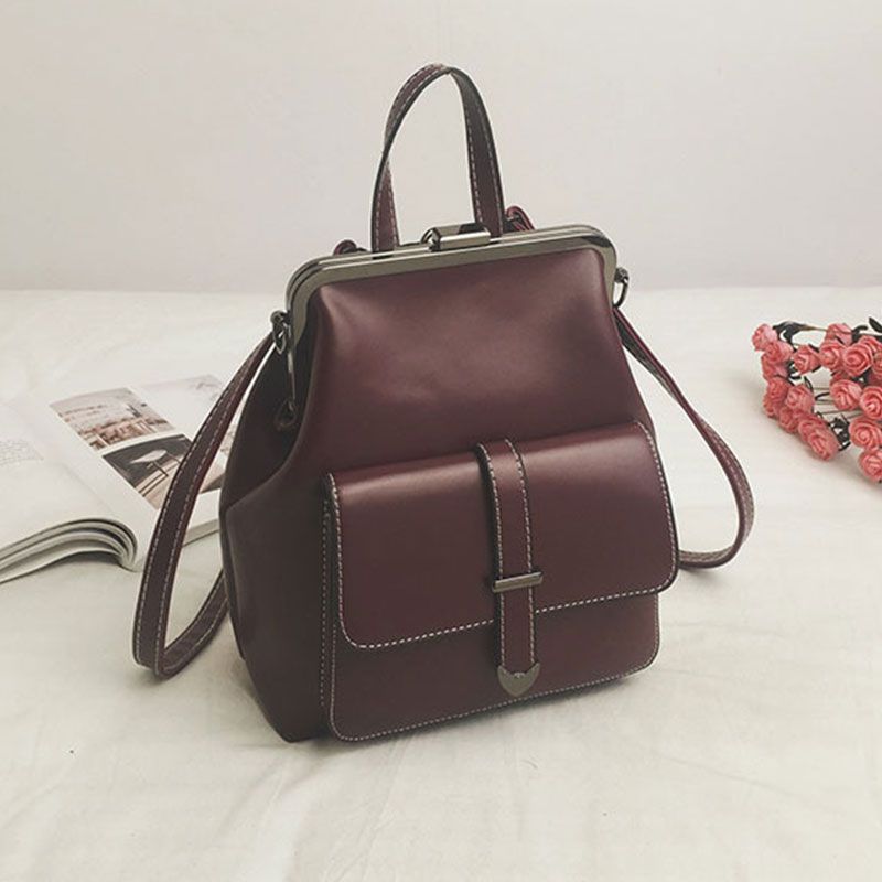 Trendy Retro Casual Irregular Lock Fashion Backpack