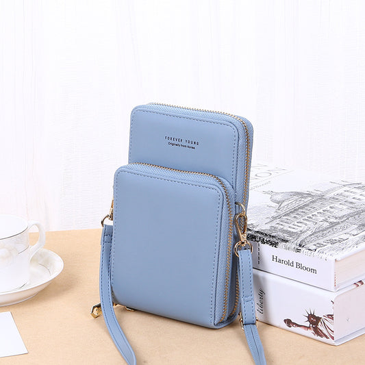 All-Match Solid color Mini Phone Holder Crossbody Bag